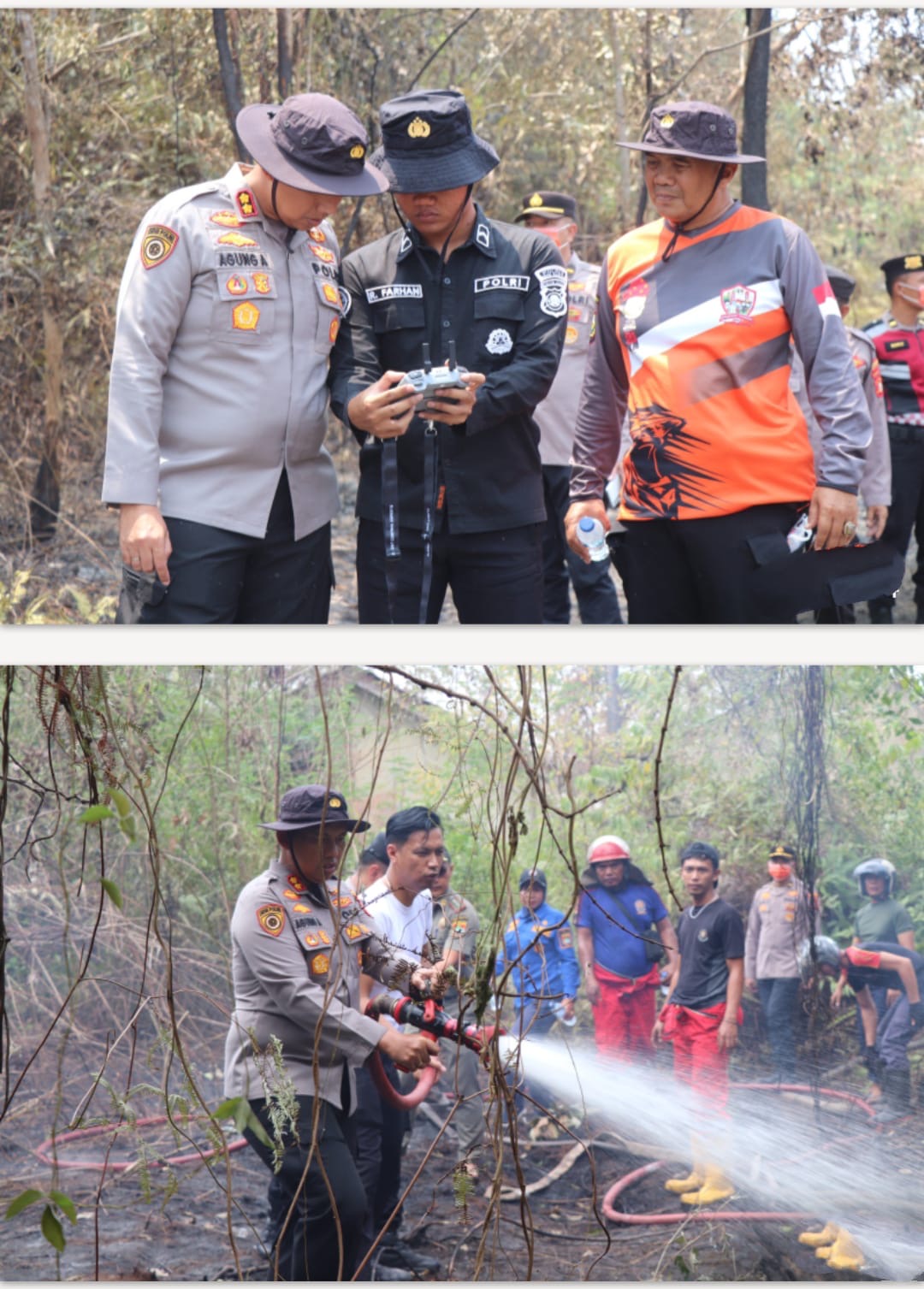 Kapolres Musi Rawas Turun Langsung Padamkan Karhutla di Kawasan Agropolitan