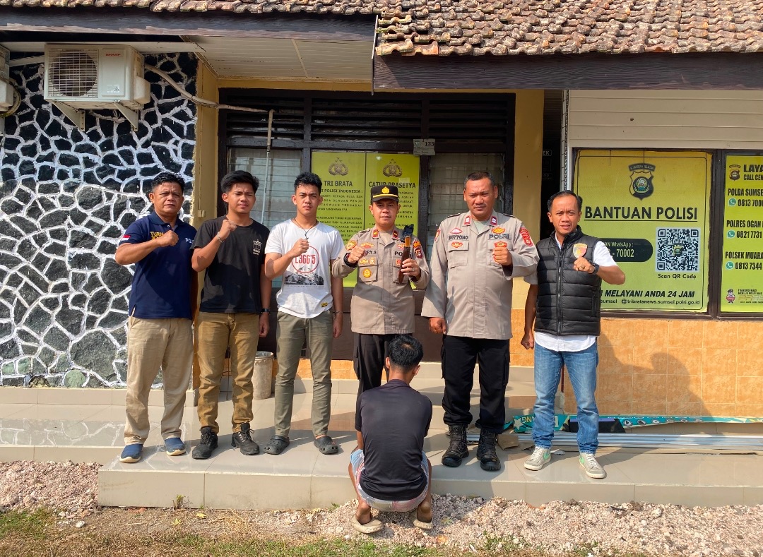 Patroli KRYD, Polsek Muara Kuang Polres Ogan Ilir Amankan Pria Bawa Senjata Tajam