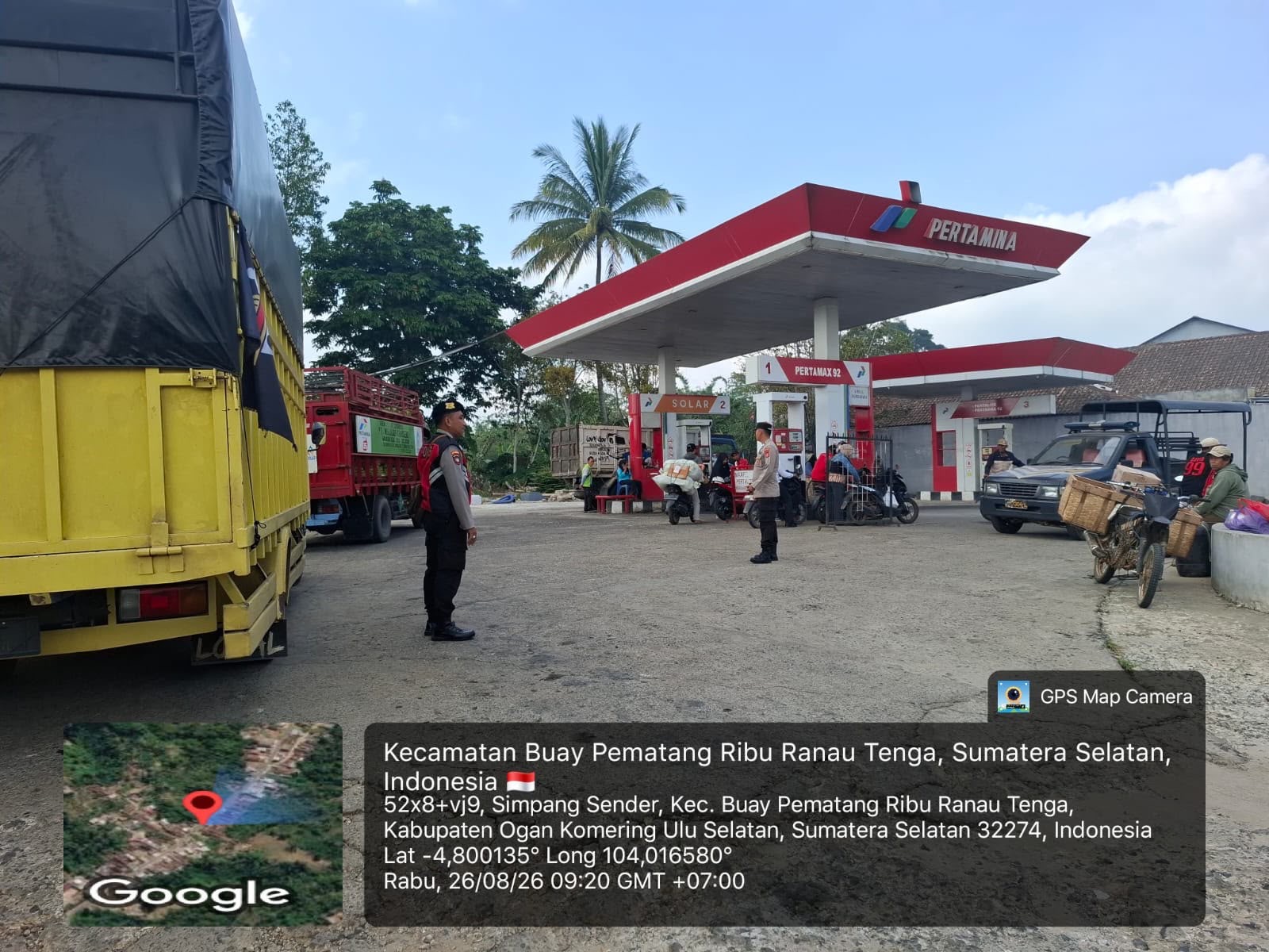 Polsek Banding Agung Patroli dan Monitoring SPBU Simpang Sender, Pastikan Stok BBM Aman dan Lancar
