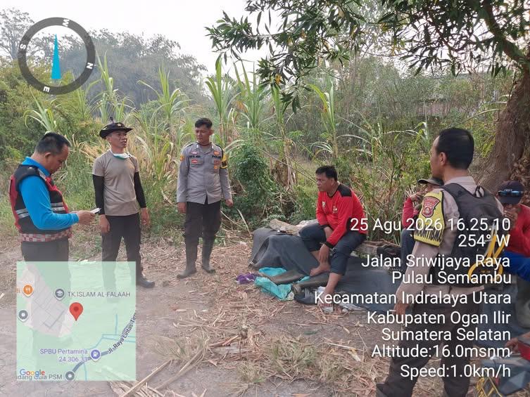 Cegah Karhutla, Sat Samapta Polres Ogan Ilir Intensifkan Patroli di Desa Parit Indralaya Utara