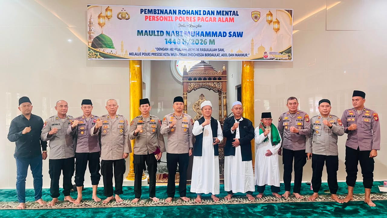 Usai Salat Istisqa, Polres Pagar Alam Gelar Maulid Nabi: Perkuat Keteladanan dan Cinta kepada Rasulullah SAW