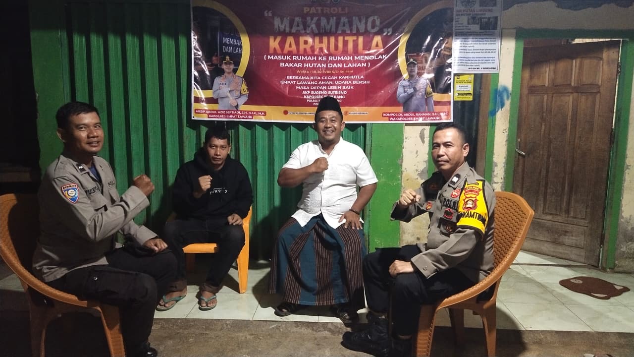 Cegah Karhutla, Polsek Talang Padang Intensifkan Patroli Door to Door “Makmano Karhutla”