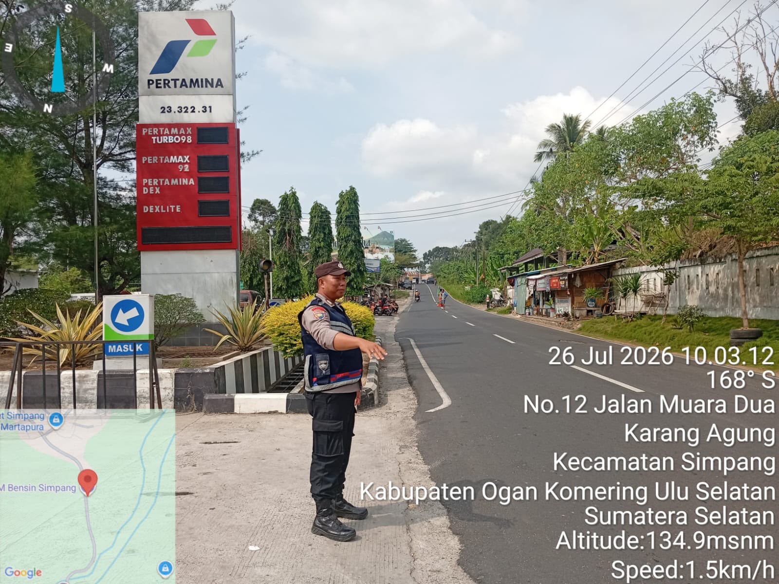Polsek Simpang Monitoring SPBU Karang Agung, Pastikan Distribusi BBM Berjalan Aman dan Kondusif