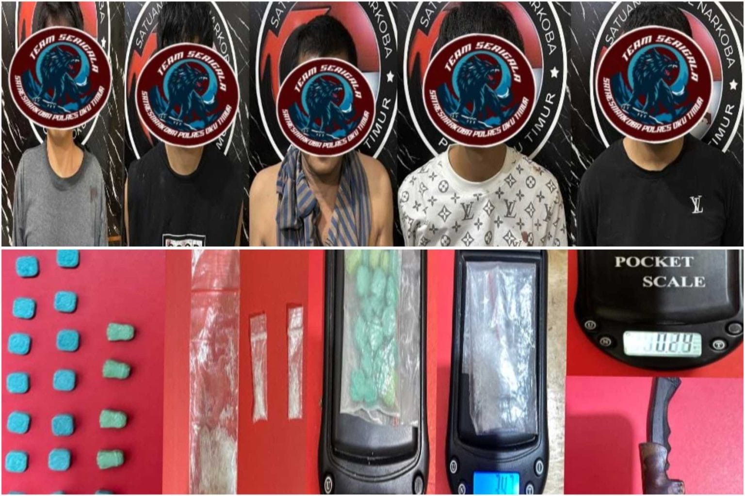 Satresnarkoba Polres OKU Timur Ungkap Peredaran Sabu dan Ekstasi, Lima Orang Diamankan