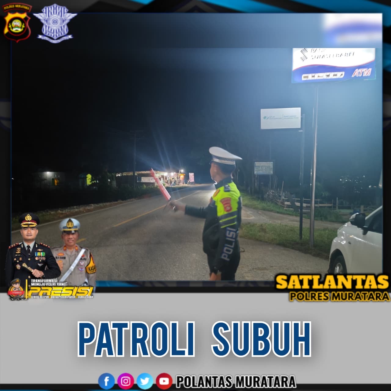 Patroli Dini Hari, Satlantas Polres Muratara Jaga Jalinsum Rupit Tetap Aman dan Lancar