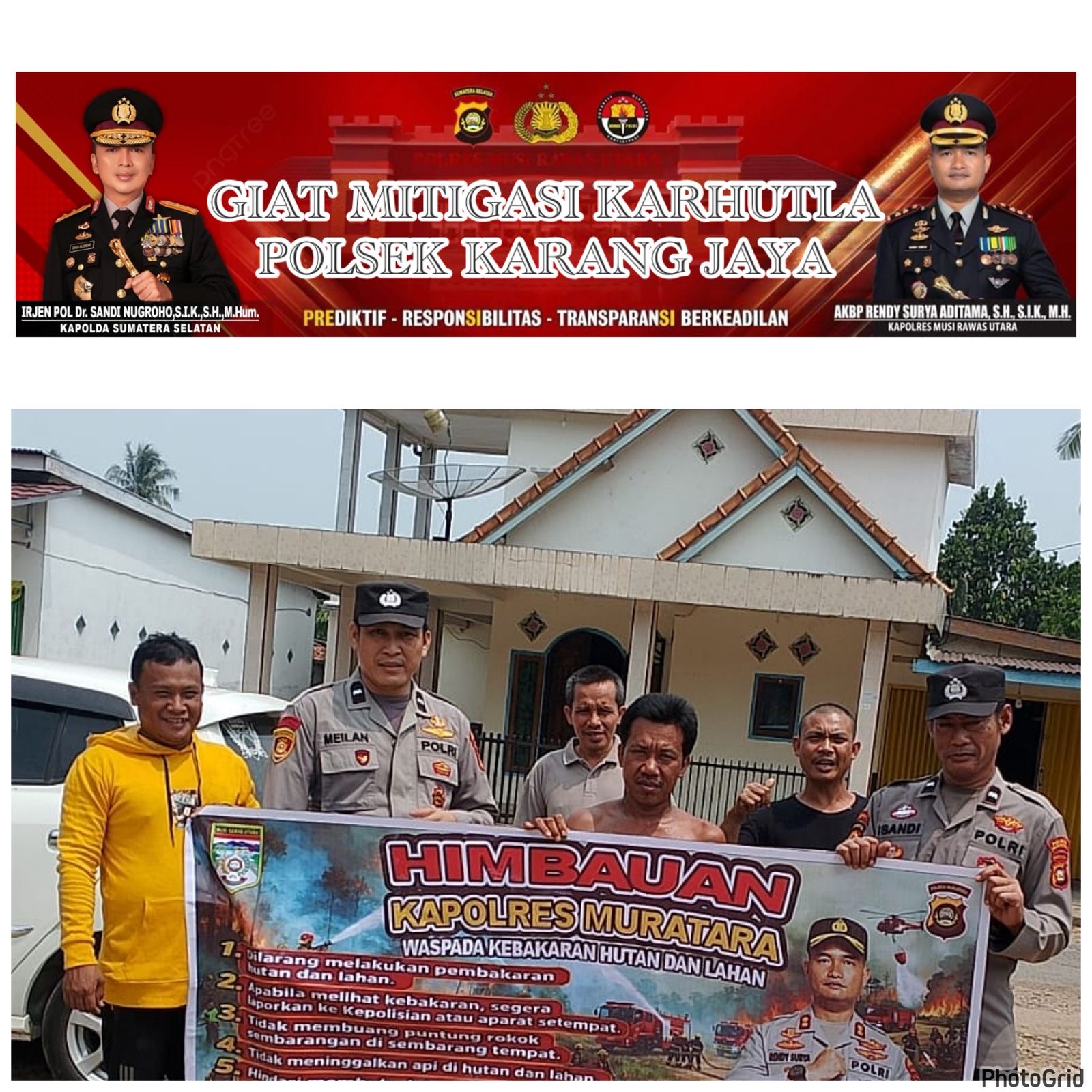 Hadapi Musim Kemarau, Polsek Karang Jaya Gencarkan Mitigasi Karhutla di Desa Rantau Telang