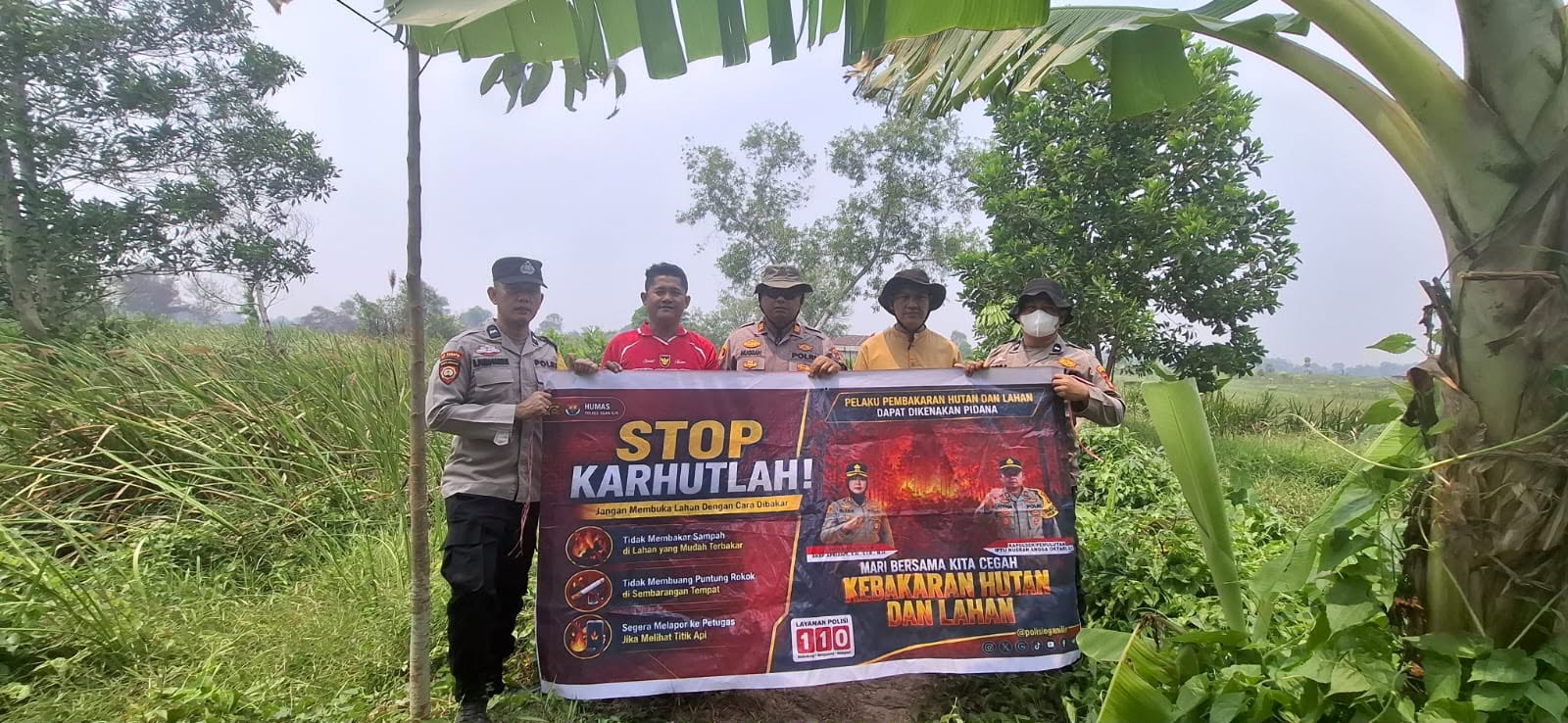 Tiga Pilar Bersinergi Cegah Karhutla, Polsek Pemulutan Patroli dan Sampaikan Imbauan kepada Warga