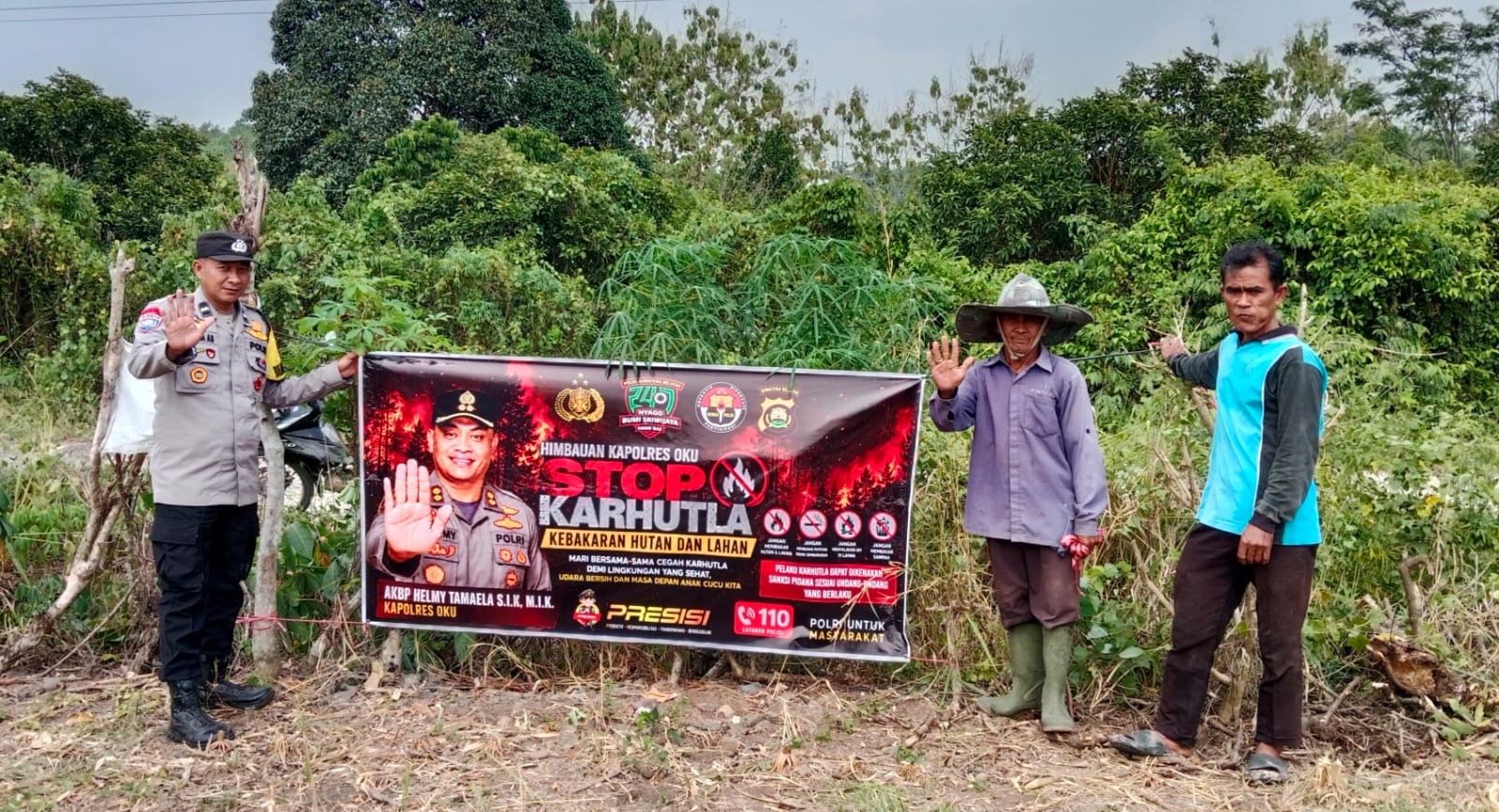 Cegah Karhutla di Musim Kemarau, Polsek Baturaja Timur Gencarkan Sosialisasi Kepada Warga