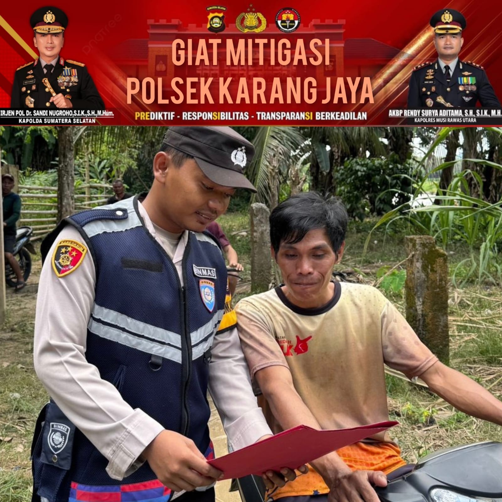 Polsek Karang Jaya Intensifkan Pencegahan Karhutla, Warga Desa Terusan Diimbau Tak Bakar Lahan