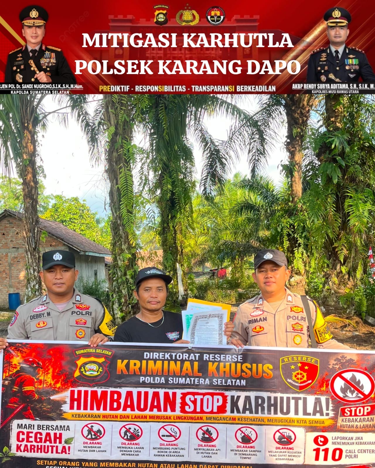 Cegah Karhutla Sejak Dini, Polsek Karang Dapo Intensifkan Patroli dan Imbauan di Desa Kerta Sari
