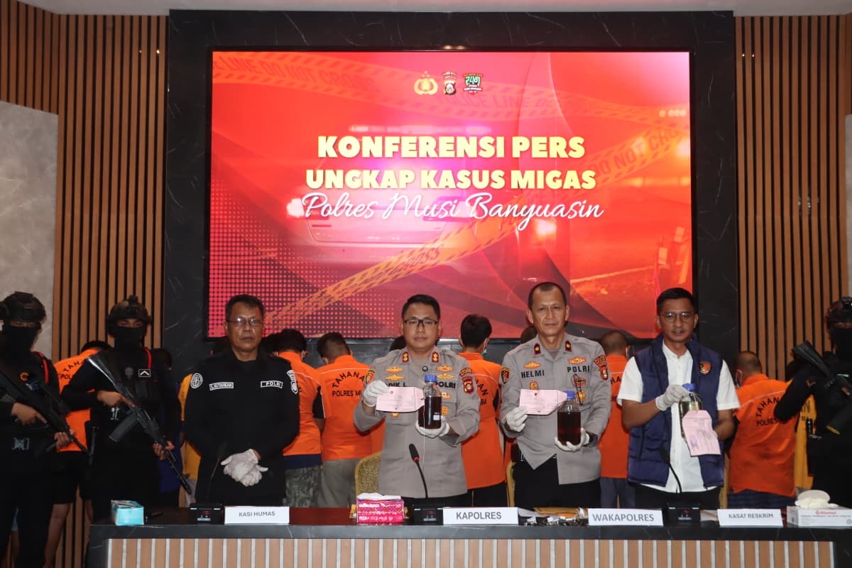 Polres Muba Ungkap Sejumlah Kasus Migas Ilegal, 22 Tersangka dan 33 Truk Pengangkut Minyak Diamankan