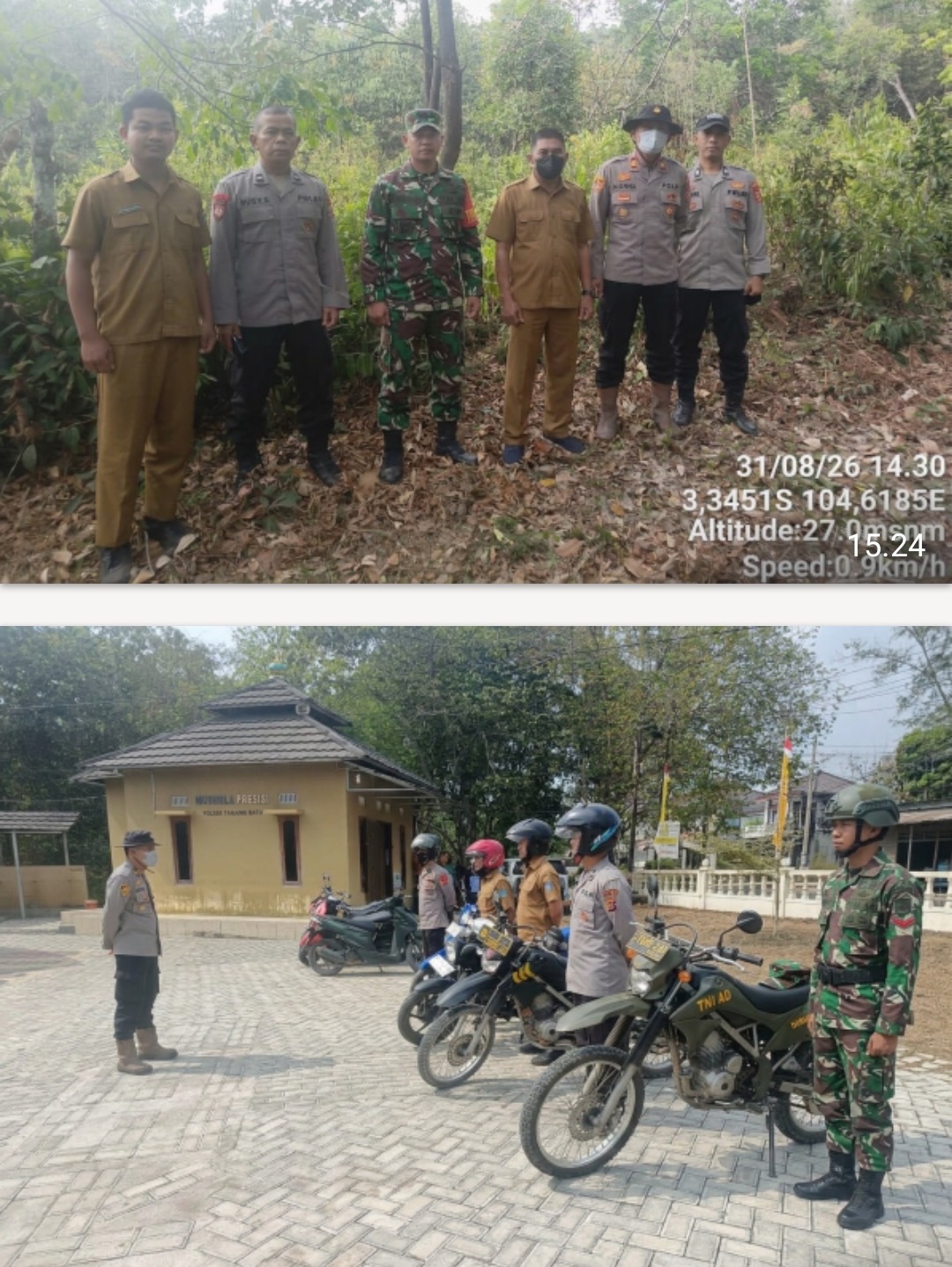 Cegah Karhutla, Polsek Tanjung Ogan ilir Batu Bersama Tiga Pilar Sisir Titik Rawan di Jalur Tanjung Batu-Burai