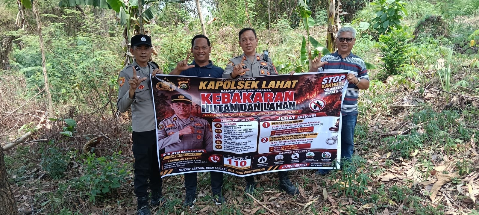 Cegah Karhutla Sejak Dini, Polsek Kota Lahat Ajak Warga Tanjung Payang Stop Bakar Lahan