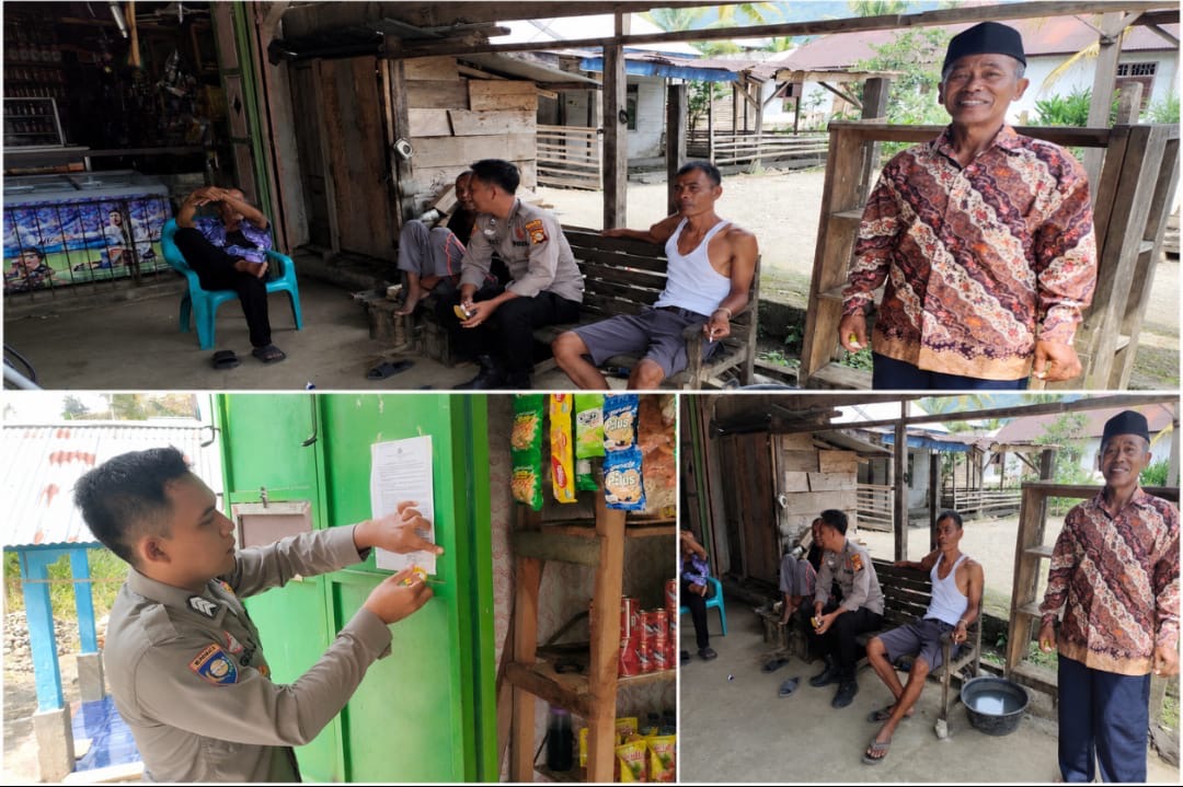 Cegah Karhutla Sejak Dini, Bhabinkamtibmas Polsek Paiker Sambangi Warga dan Sosialisasikan Maklumat Larangan Membakar Lahan