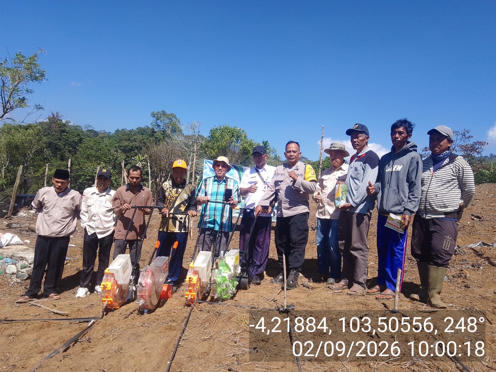Polres Muara Enim Dorong Ketahanan Pangan, Desa Segamit Tanam Jagung Seluas 1 Hektare