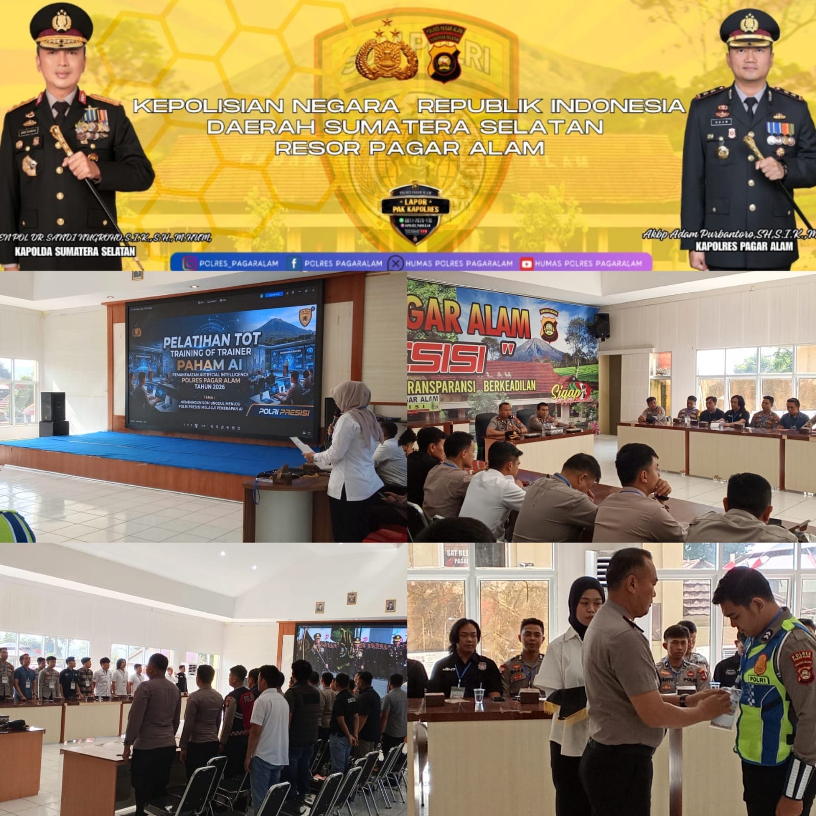 Polres Pagar Alam Gelar TOT Paham AI, Bekali Personel dengan Keterampilan Teknologi Digital