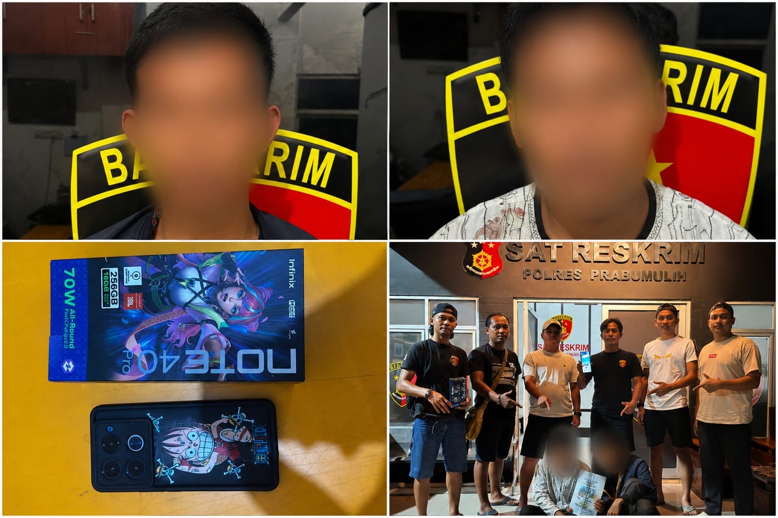 Team URC Tekab 11 Polres Prabumulih Berhasil Mengungkap Dugaan Tindak Pidana Pencurian, Dua Terduga Pelaku Diamankan
