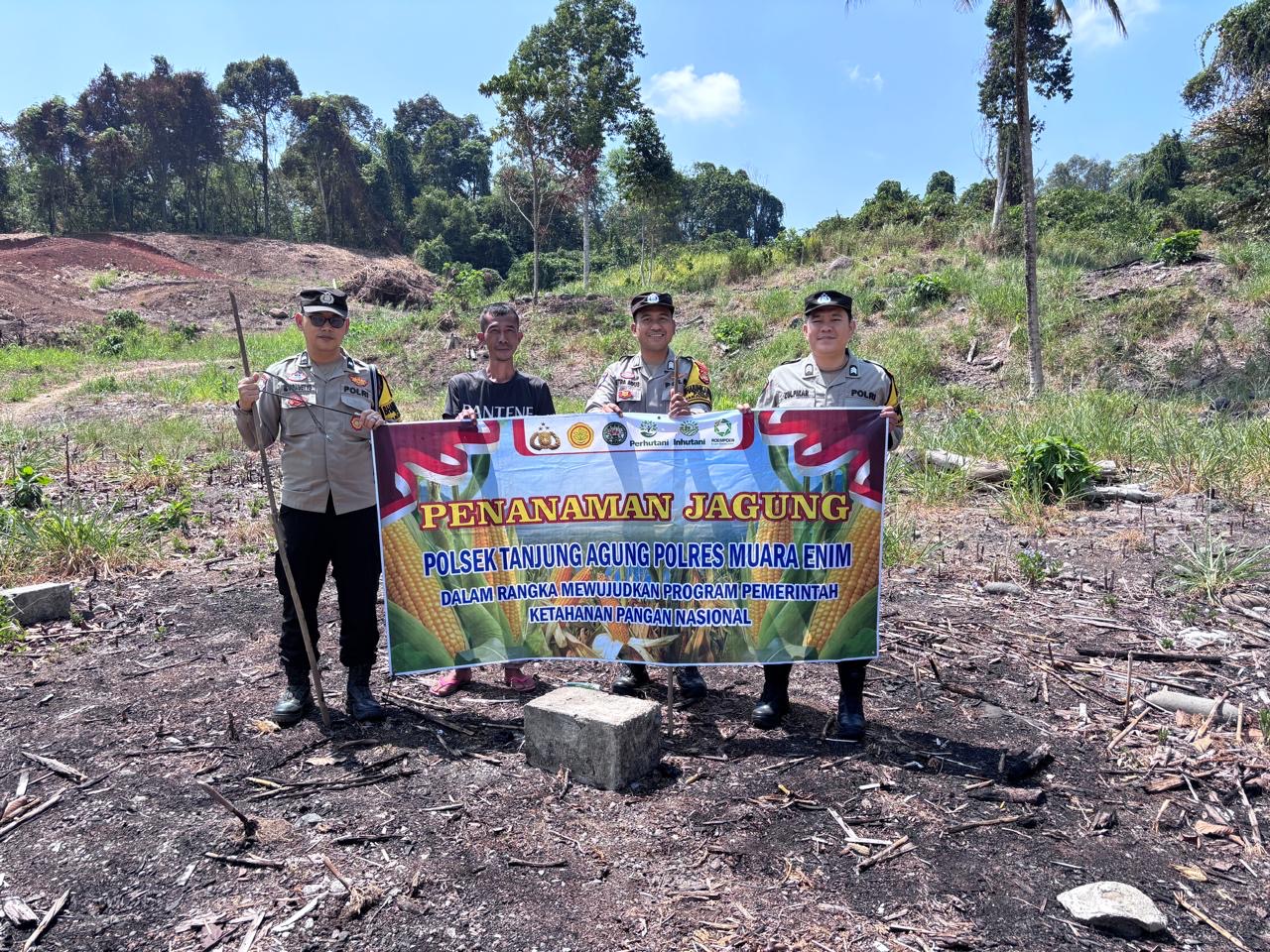 Polres Muara Enim Perkuat Ketahanan Pangan, 1,62 Hektare Lahan di Pandan Dulang Ditanami Jagung