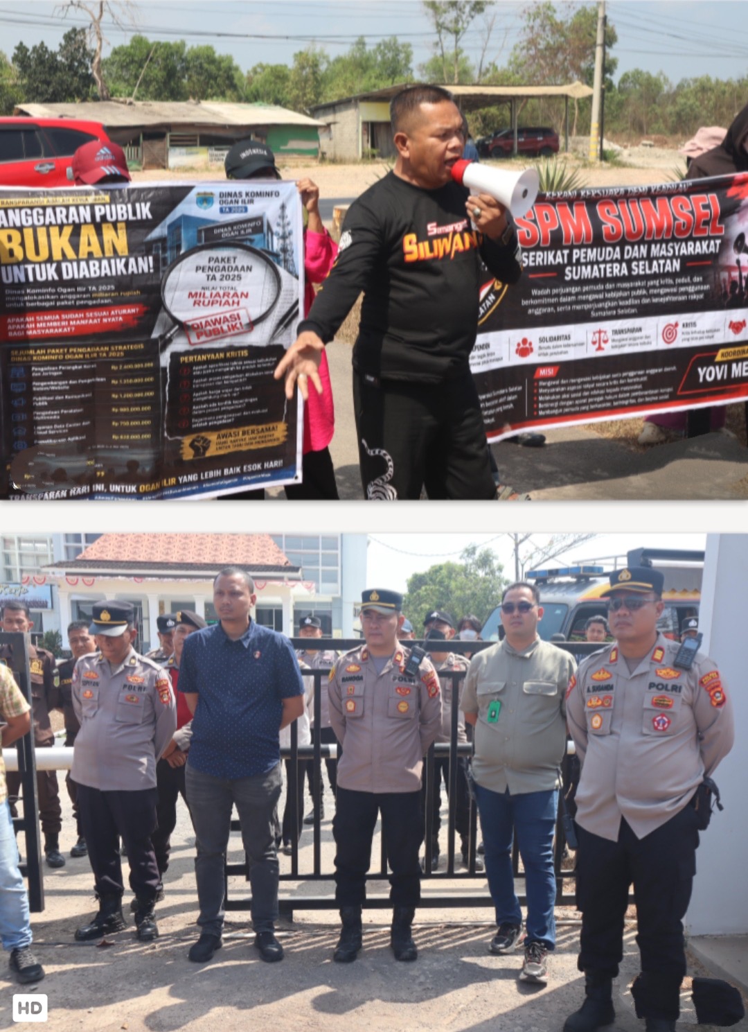Polres Ogan Ilir Berikan Pelayanan Penyampaian Pendapat di Muka Umum, Kawal Aksi SPM Sumsel Secara Aman dan Humanis