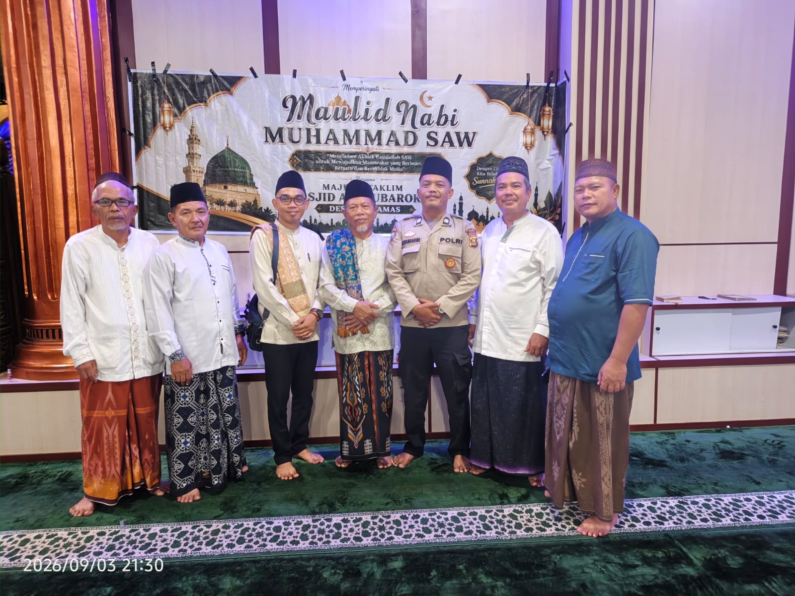 Polsek Kikim Timur hadir dalam peringatan maulid nabi muhammad saw di desa bungamas