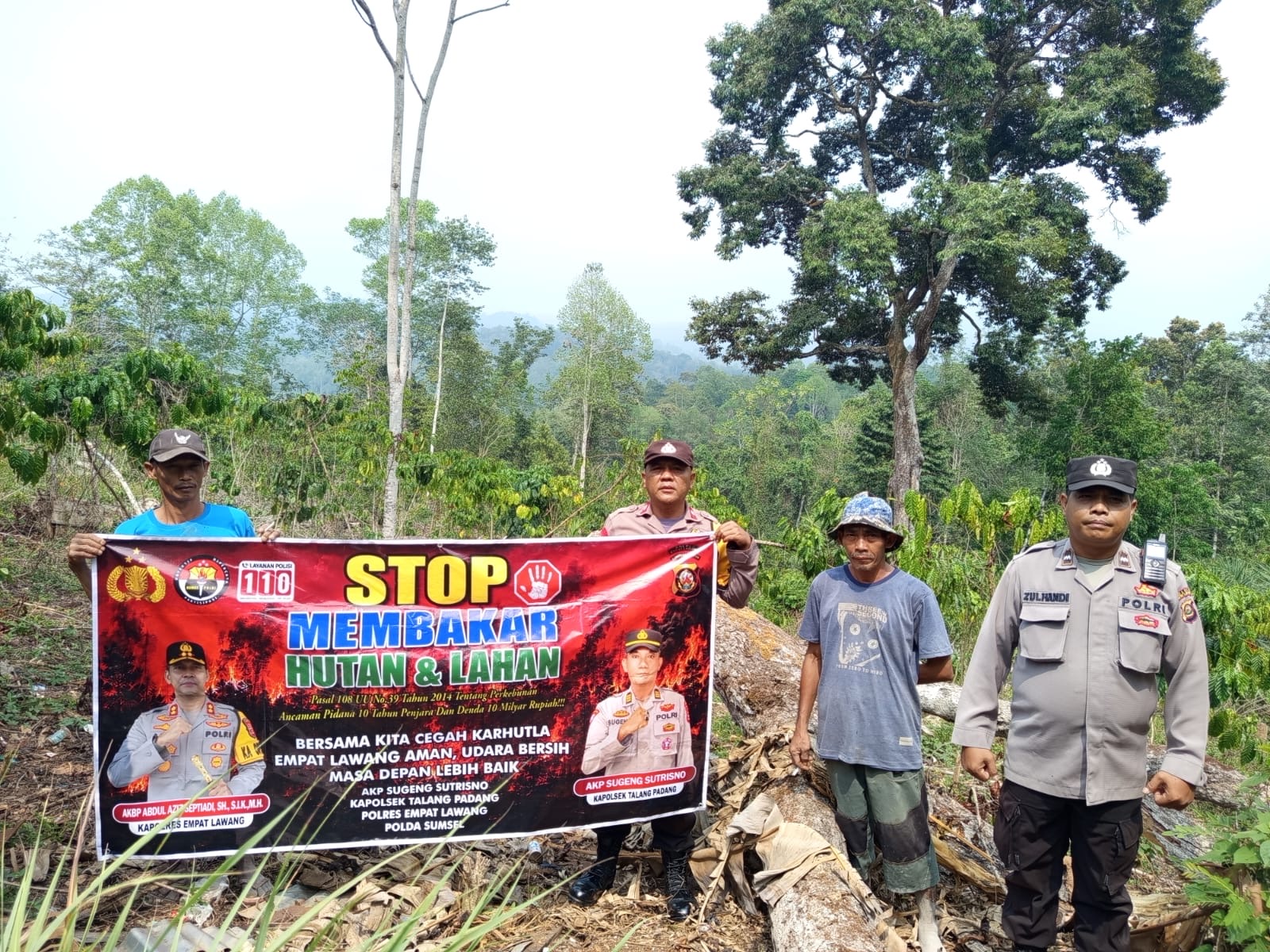 Cegah Karhutla Meluas, Polsek Talang Padang Gencarkan Imbauan Warga agar Tak Buka Lahan dengan Cara Dibakar