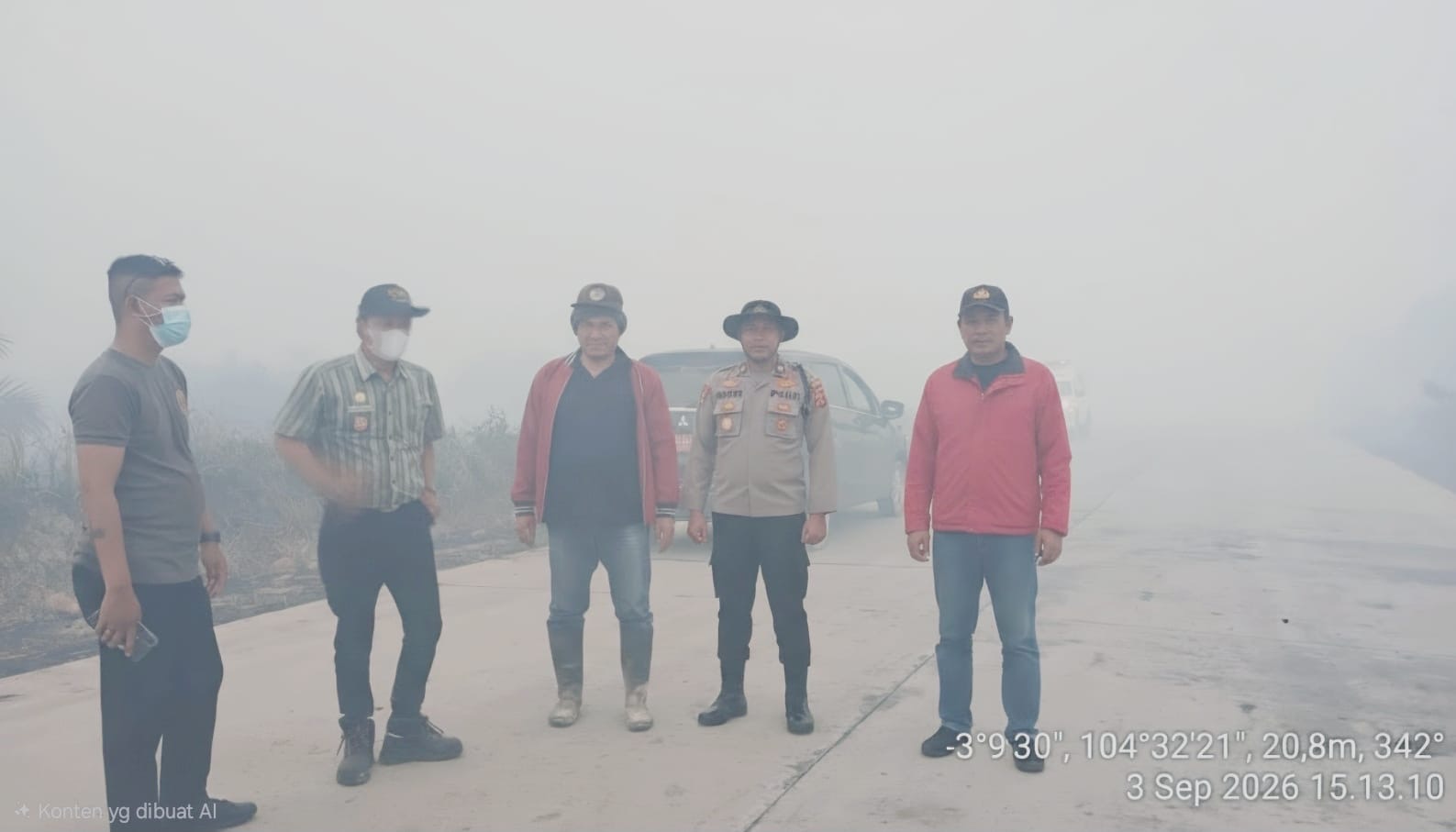 Cegah Karhutla, Polsek Indralaya Bersama Tiga Pilar Patroli di Desa Bakung dan Pulau Kabel