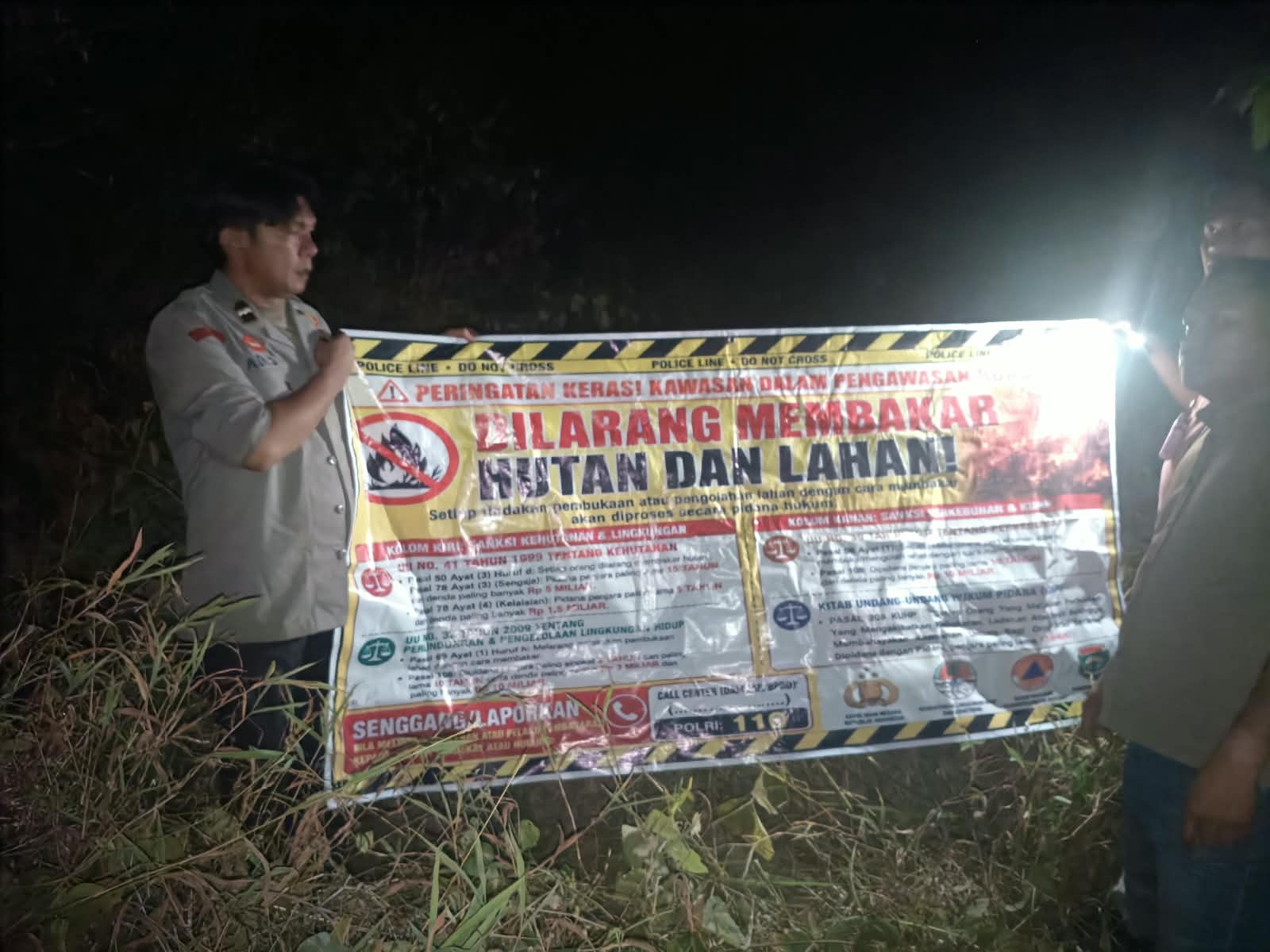 CEGAH KARHUTLA, POLSEK GUNUNG MEGANG GERAK CEPAT CEK HOTSPOT DI PADANG BINDU
