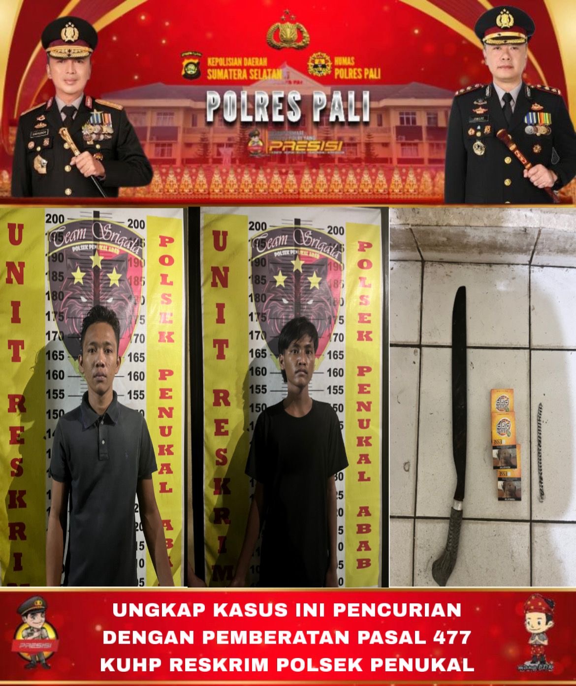 Bongkar Kasus Pencurian Warung di Desa Purun, Polsek Penukal Amankan Dua Terduga Pelaku