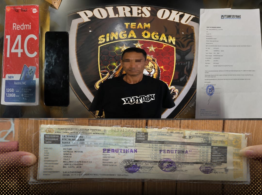 Kabur ke Musi Banyuasin, Pelaku Pencurian Motor NMAX Dibekuk Resmob Singa Ogan Polres OKU