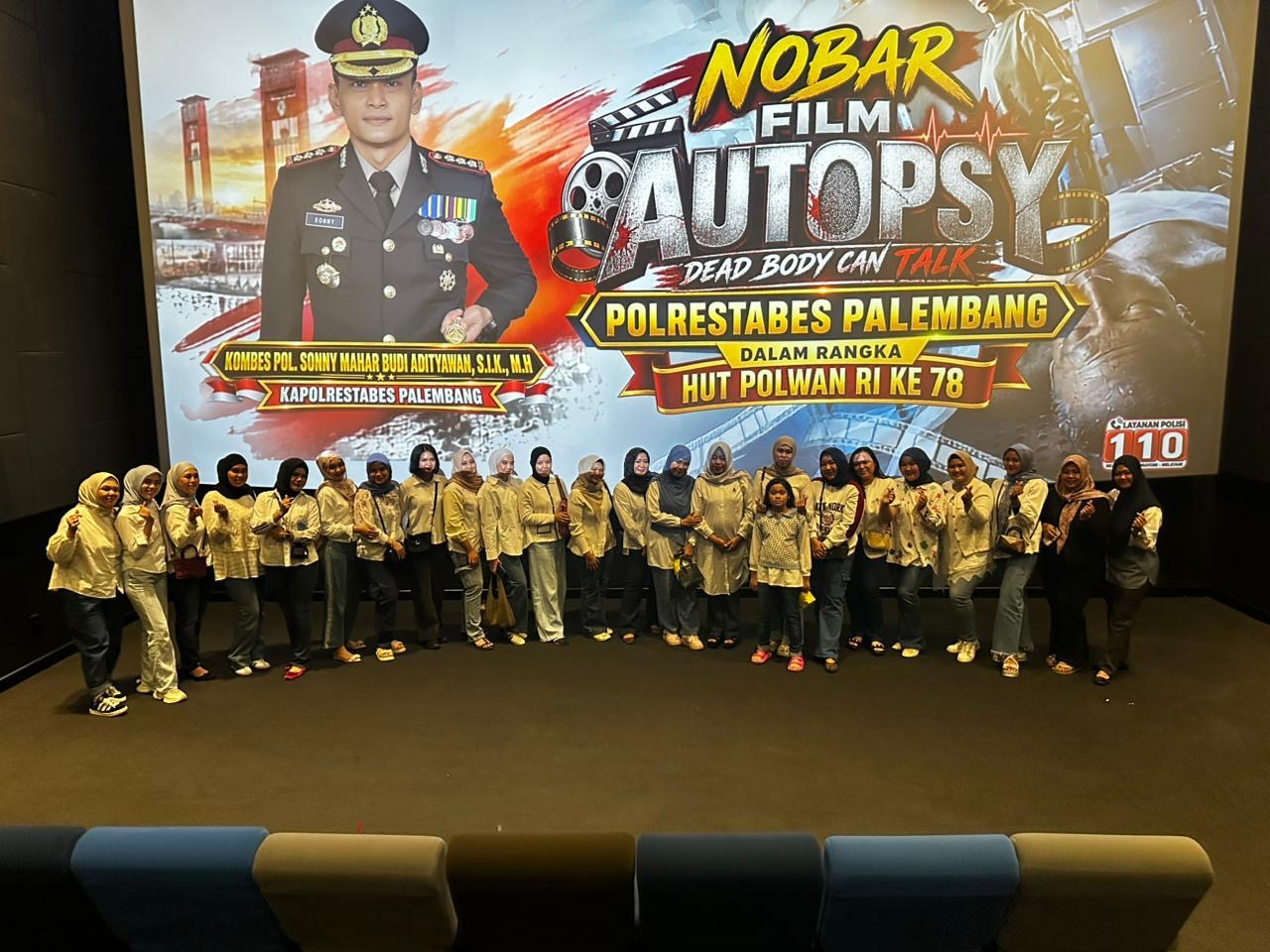 HUT Polwan RI ke-78, Polrestabes Palembang Gelar Nobar Film “Autopsy: Dead Body Can Talk”