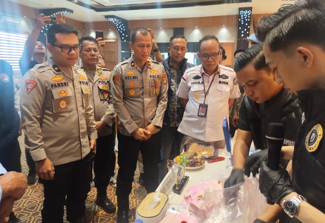 Polres Muba Musnahkan 1,46 Kg Sabu, Kurir Coba Kabur Saat Hendak Diamankan