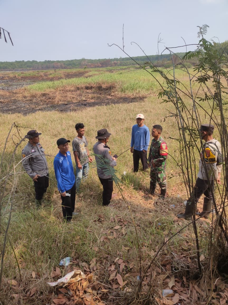 Cegah Karhutla, Polsek Kayuagung Patroli di Kawasan Rawan Lebak Putri