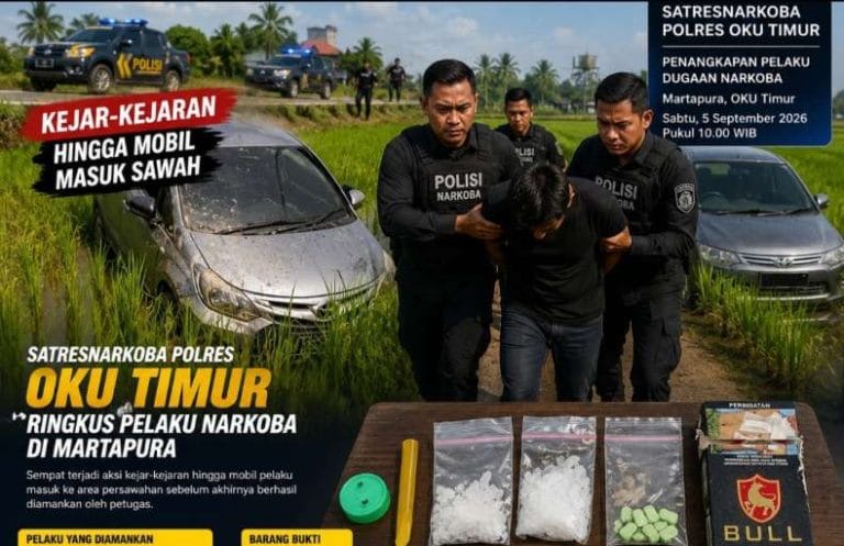 Satres Narkoba Polres OKU Timur Amankan Pria dan Sita Diduga Sabu serta Ekstasi di Martapura  .