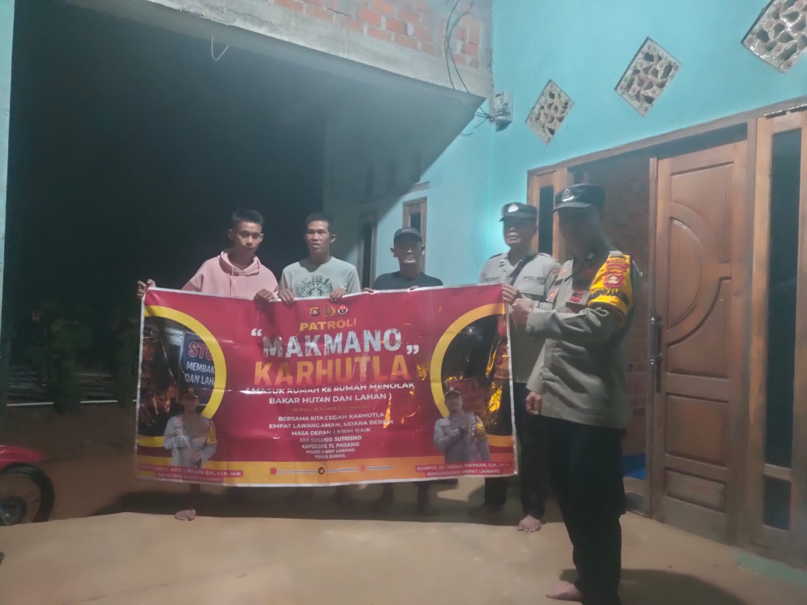 Cegah Karhutla Sejak Dini, Polsek Talang Padang Sambangi Rumah Warga Lewat Patroli “MAKMANO KARHUTLA”