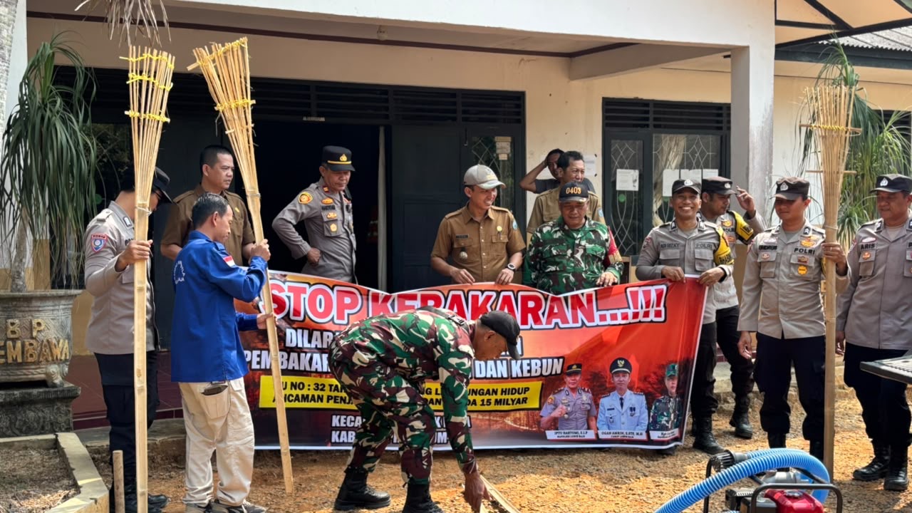 Kapolsek Lubuk Raja Polres Oku Pimpin Apel Gabungan Siaga Karhutla Digelar di Kecamatan Lubuk Raja