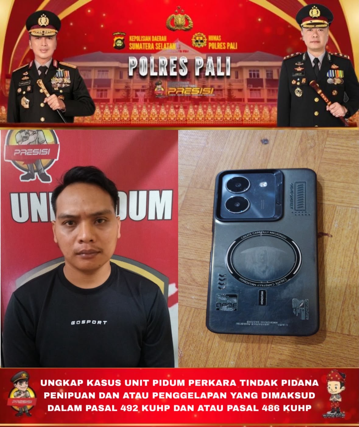 Diduga Gelapkan Truk Batu Bara, Pria 26 Tahun Diamankan Satreskrim Polres PALI