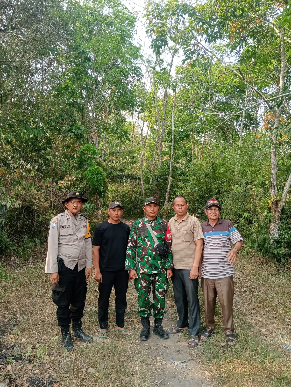 Patroli Terpadu Polsek Rantau Alai Ogan ilir Pastikan Wilayah Aman dari Karhutla