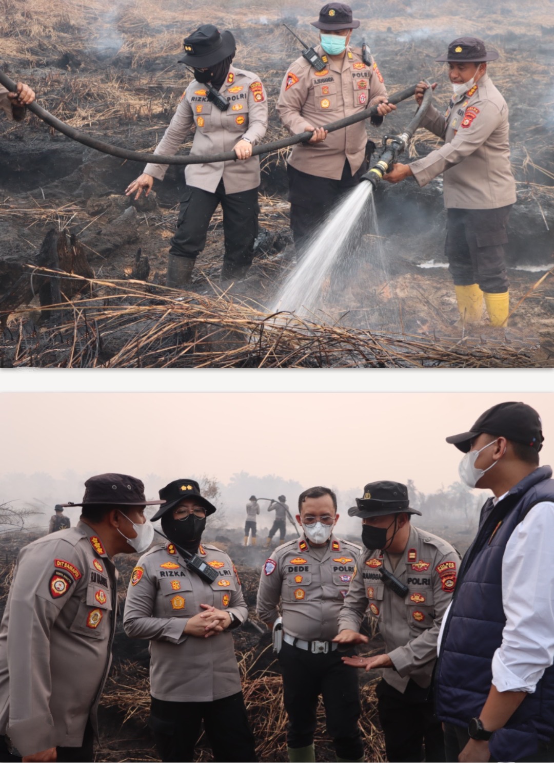 Polda Sumsel dan Polres Ogan Ilir Berkolaborasi Padamkan Api Gunakan Cairan Khusus, X-Fire Dinilai Mampu Atasi Karhutla di Lahan Gambut