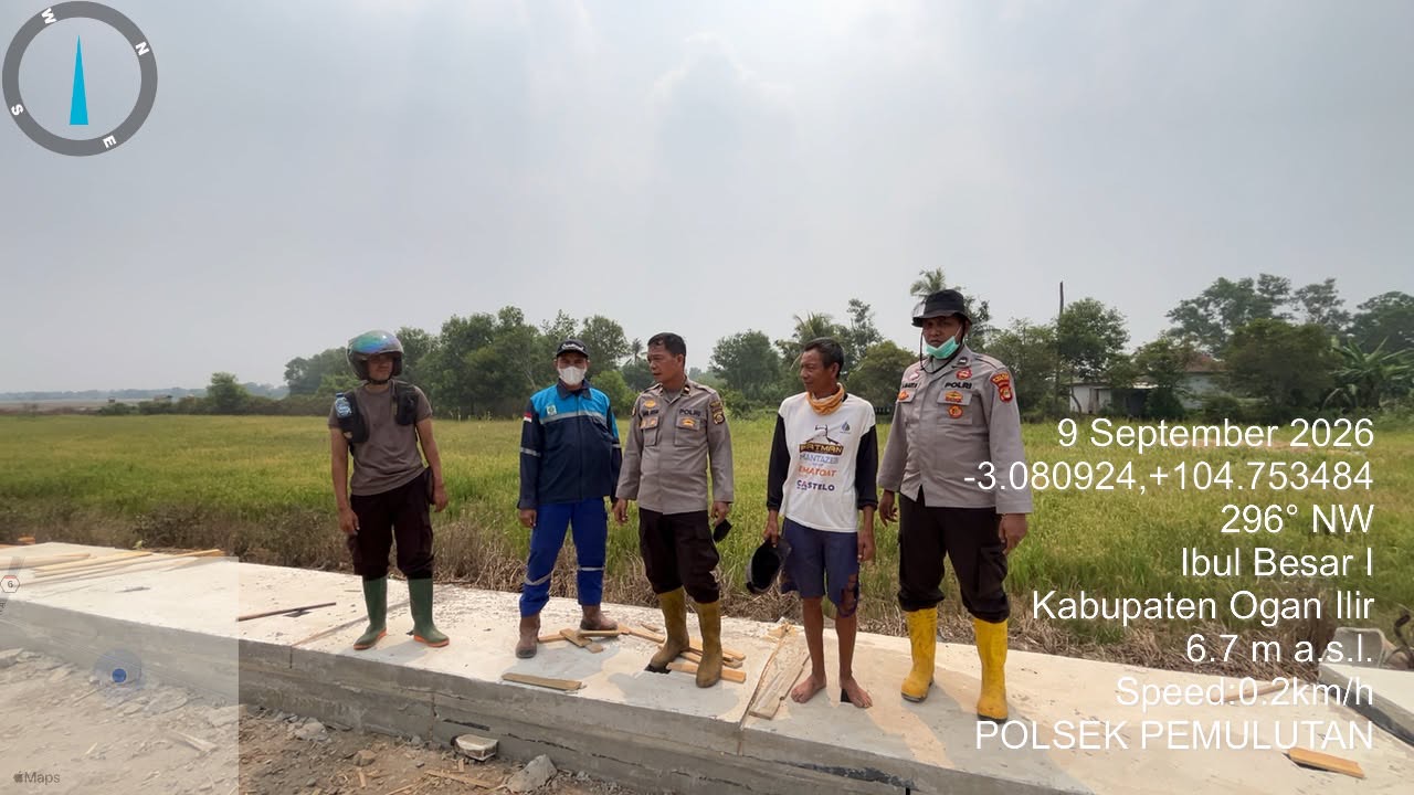 *Polsek Pemulutan Ogan Ilir Bersama Tiga Pilar Perkuat Patroli dan Pencegahan Karhutla*