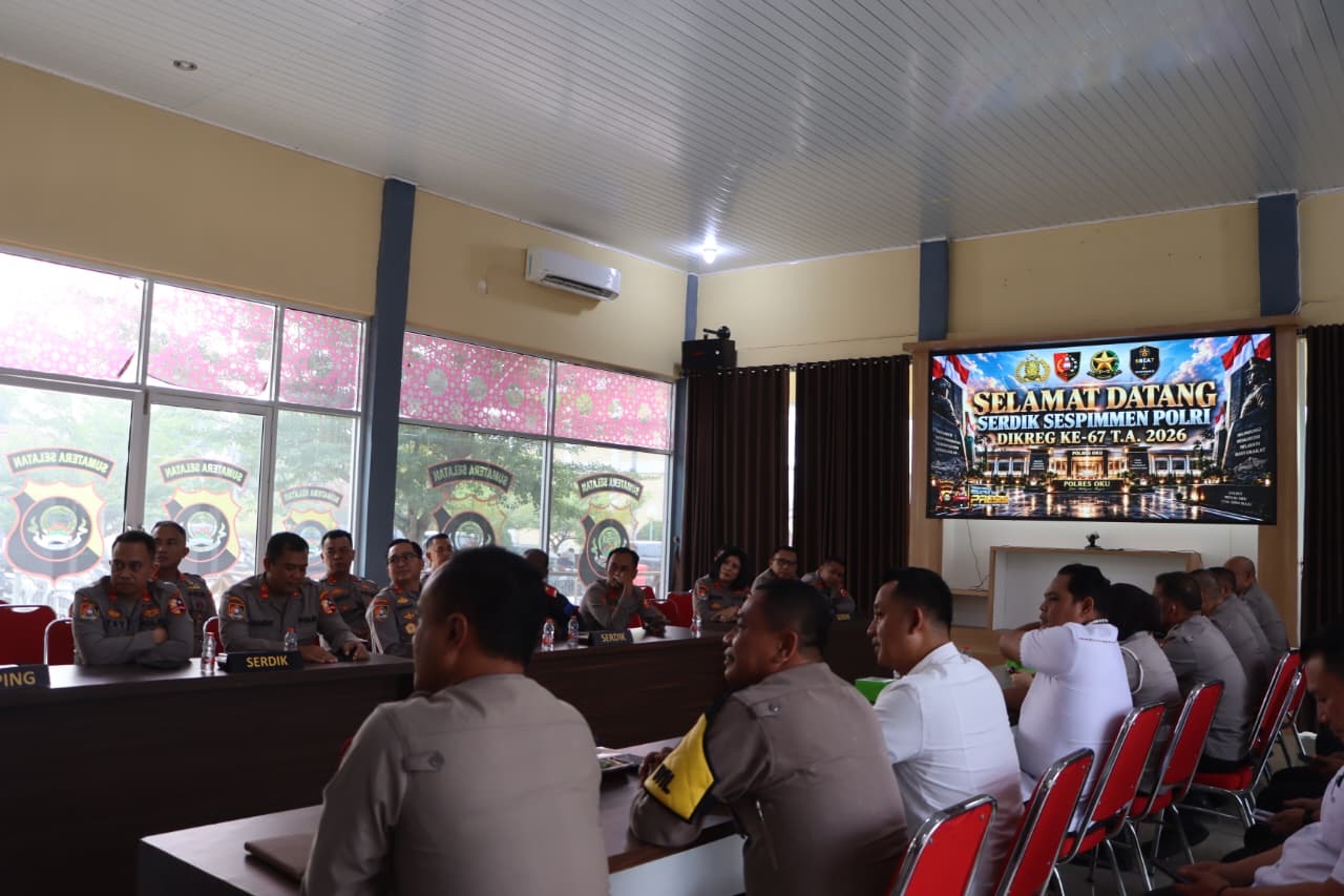 Kapolres OKU Sambut Serdik Sespimen dan SPPK dalam Rangka Penanganan Karhutla