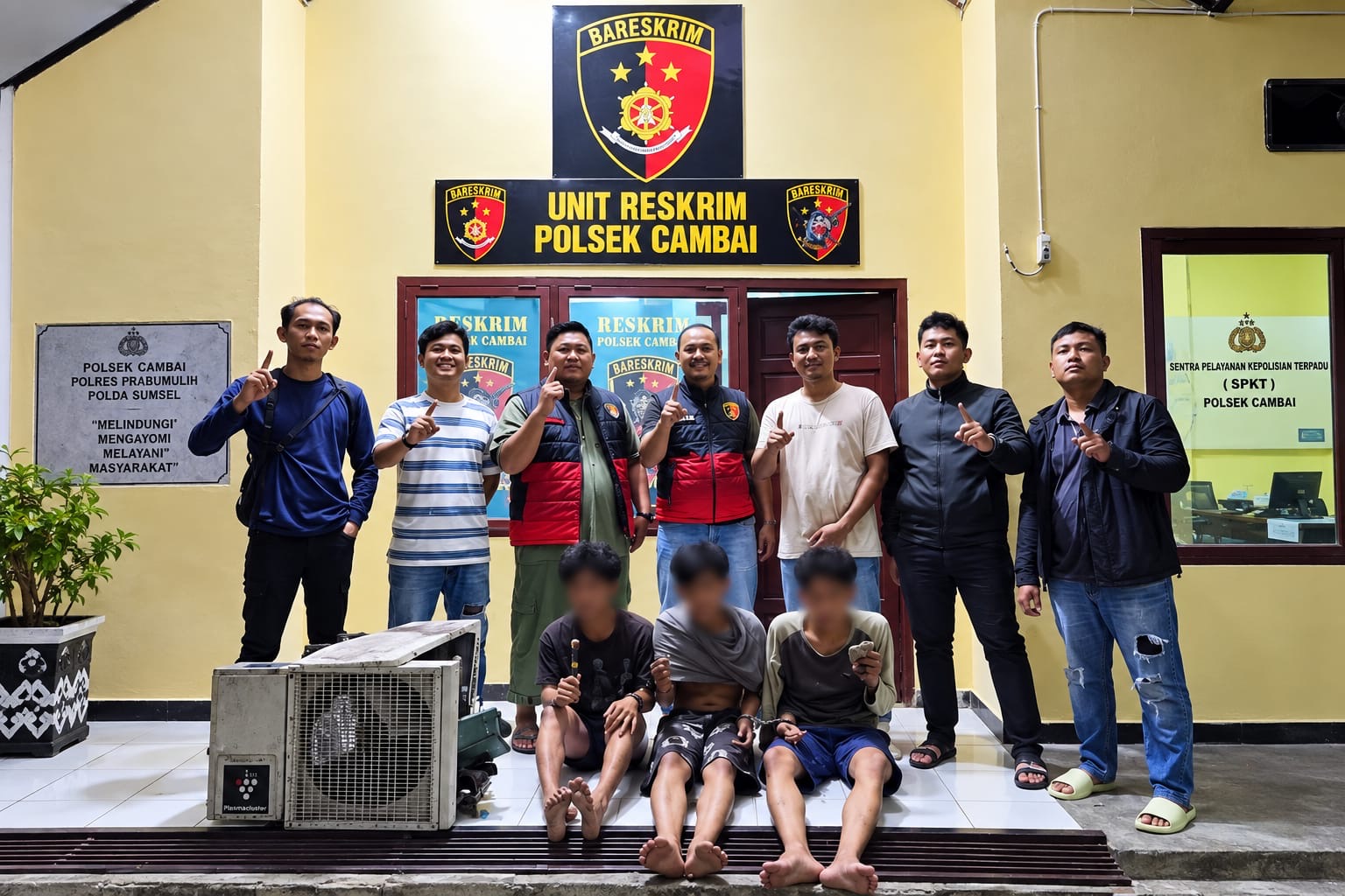 Gerak Cepat Polsek Cambai Ungkap Pencurian Outdoor AC, Tiga Terduga Pelaku Diamankan