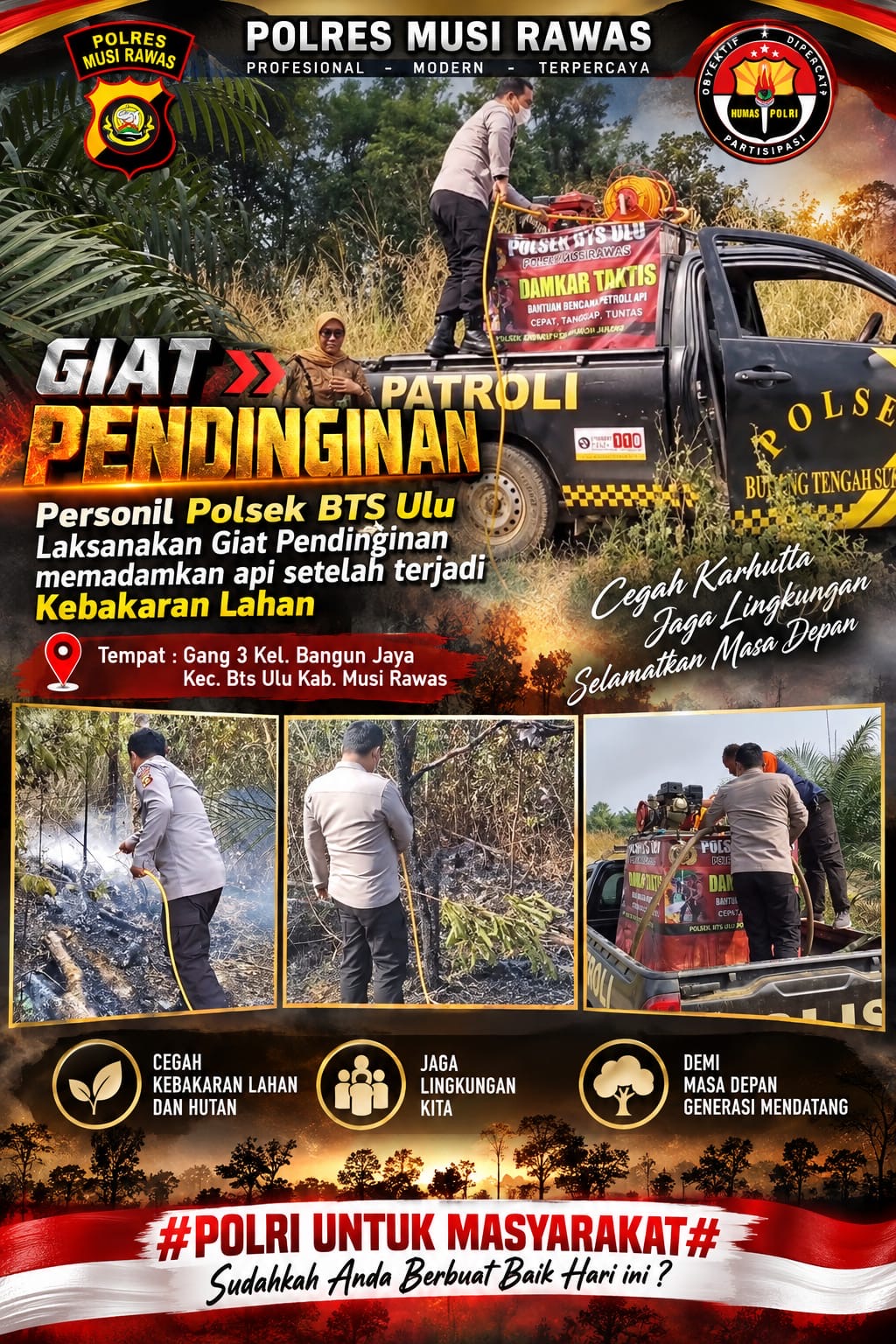 Api Kembali Menyala di Gang 3 Bangun Jaya, Polisi Bergerak Cepat Cegah Kebakaran Meluas