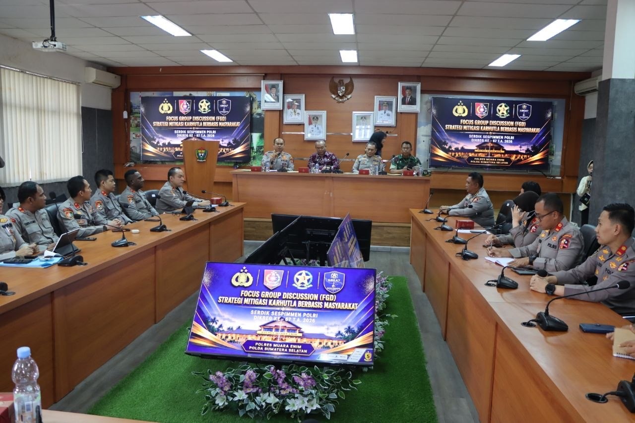 Serdik Sespimmen Polri Dikreg 67 Tahun 2026 Bersama Lintas Sektor Bahas Penanganan Karhutla melalui Focus Group Discussion