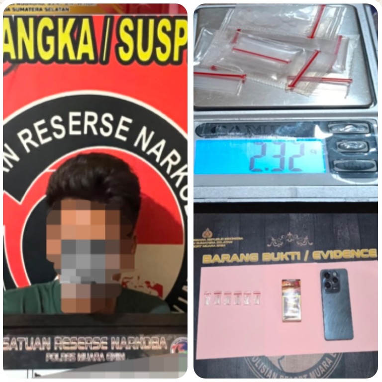 Warung Kopi di Pinggir Jalan Lintas Desa Aur Digerebek, Polisi Amankan Pria 30 Tahun dan Sita 6 Paket Sabu