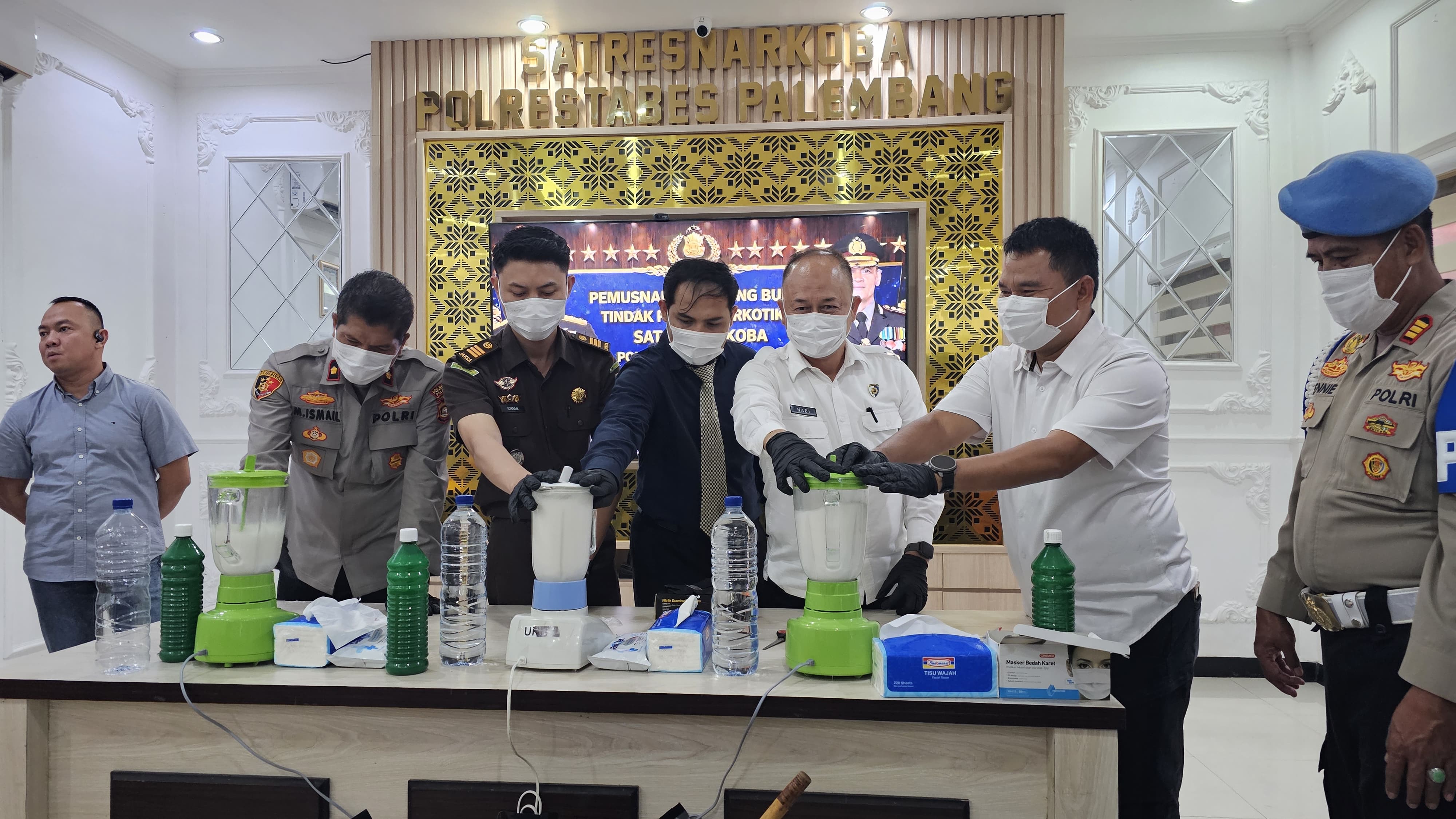 Polrestabes Palembang Musnahkan 164,35 Gram Sabu dari 52 Perkara, 61 Tersangka Terjerat Kasus Narkotika