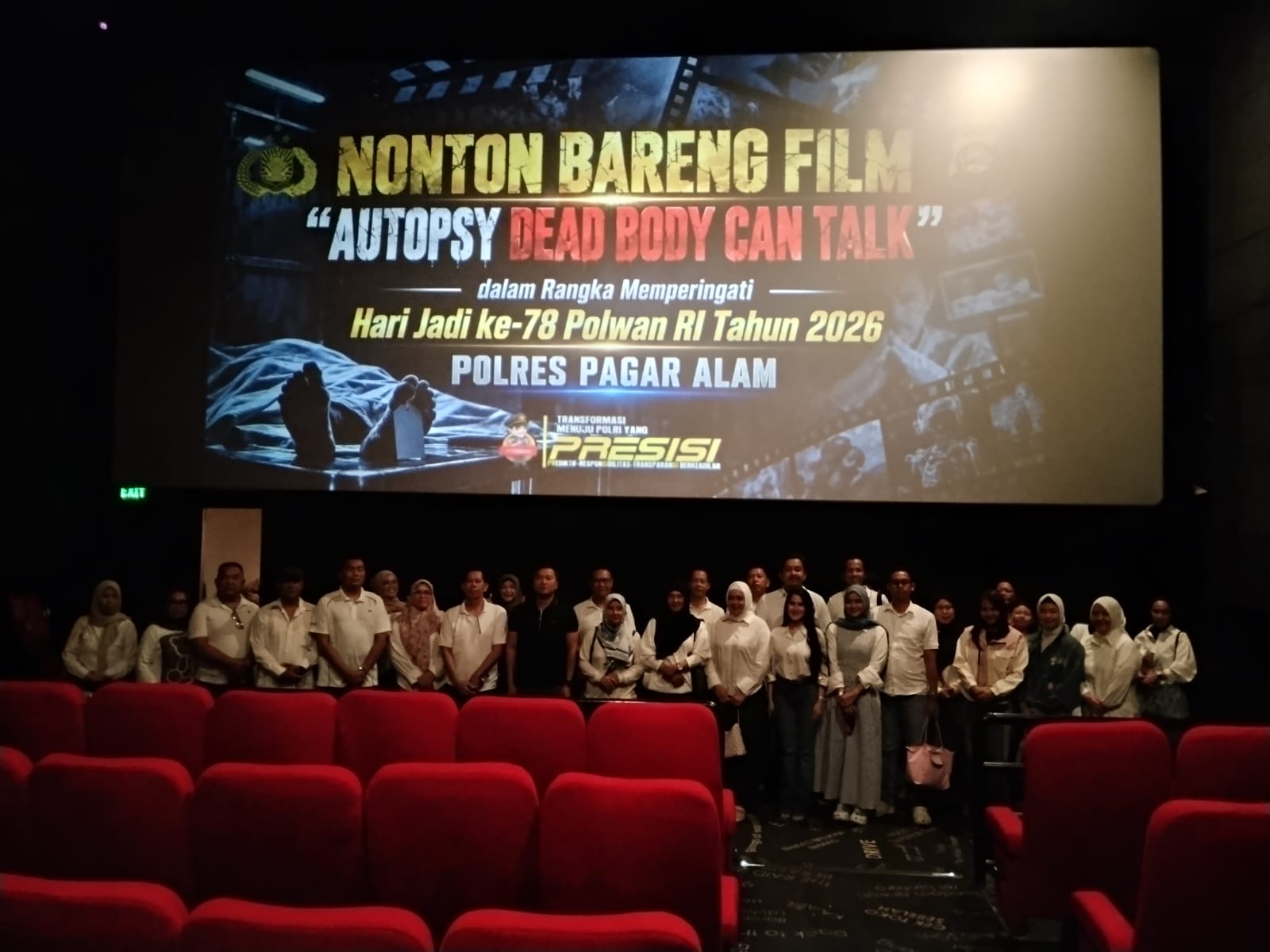 Nobar Film “Autopsy”, Polres Pagar Alam Angkat Semangat Profesionalisme dan Dedikasi Polwan