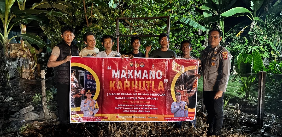Sukseskan Program “Makmano Karhutla”, Polsek Muara Pinang Sosialisasi Bahaya Pembakaran Lahan di Desa Sukadana