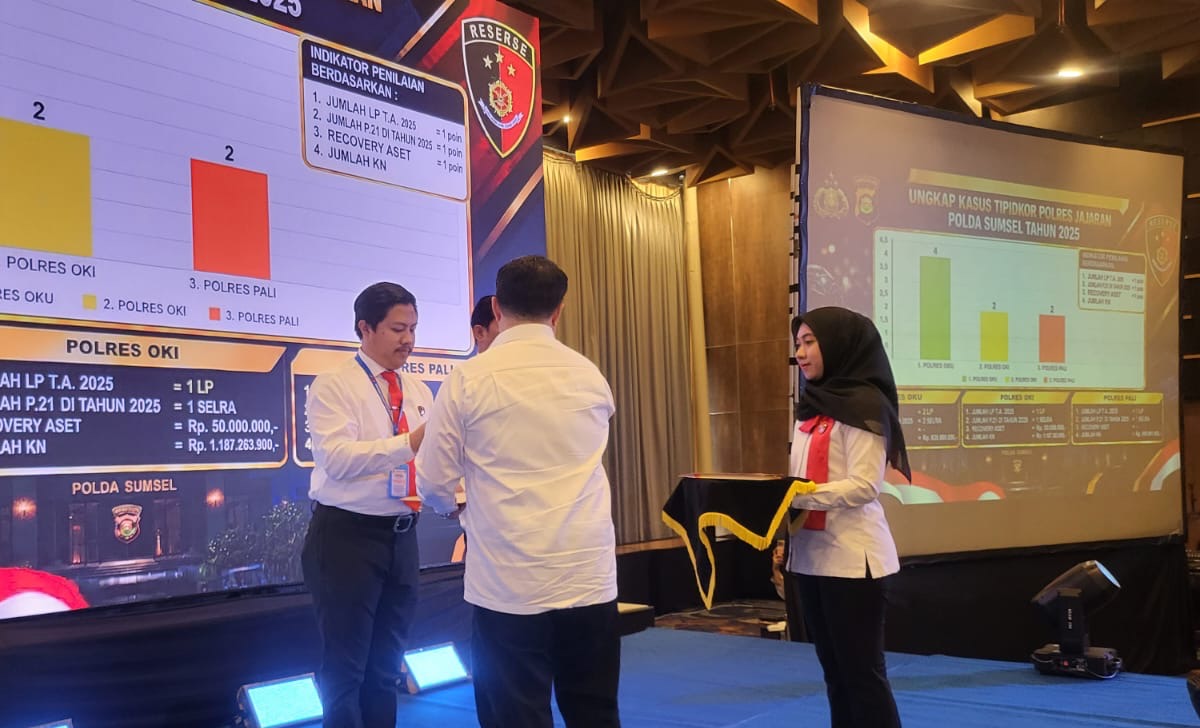Polres Lubuk Linggau Raih Penghargaan Penginputan Data EMP Terbanyak di Rakernis Reskrimsus Polda Sumsel