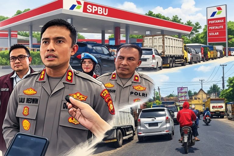 Badan Jalan Bukan Tempat Antre BBM! Kapolres OKU Timur Tegaskan Bakal Tindak Pelanggar