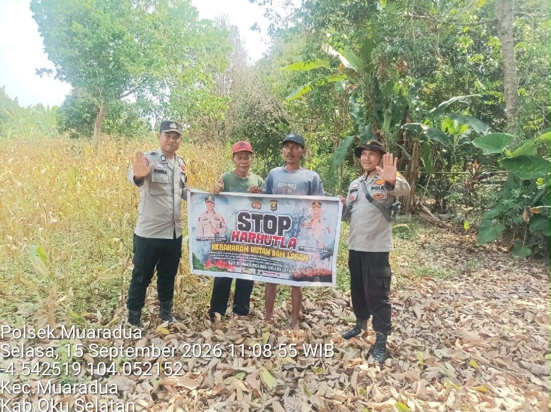 Polsek Muaradua Gencar Mitigasi Karhutla di Desa Rantau Panjang